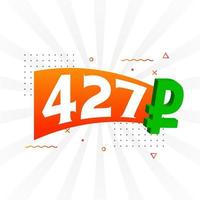 427 Ruble symbol bold text vector image. 427 Russian Ruble currency sign vector illustration