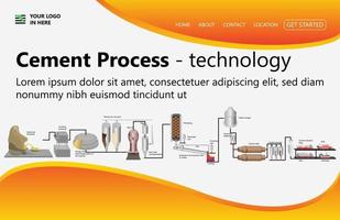 producción de grava y cemento, proceso de minería. planta de trituración de procesamiento de minerales, transporte de materias primas, adecuado para la página de inicio, folletos, infografías y otros activos gráficos relacionados con el vector