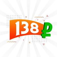 138 Ruble symbol bold text vector image. 138 Russian Ruble currency sign vector illustration