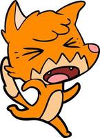 Cartoon angry fox vector