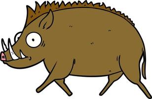 Cartoon wild boar vector