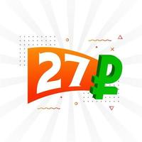 27 Ruble symbol bold text vector image. 27 Russian Ruble currency sign vector illustration