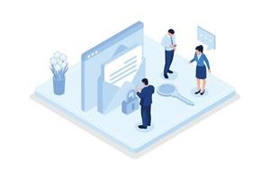 Characters using Cyber Security Services to Protect Personal Data. Online Payment Security, Cloud Shared Documents, Server Security and Data Protection Concept, isometric vector modern illustration