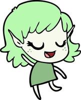 Cartoon cute elf girl vector