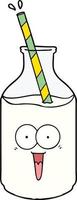 Cartoon cute milk bottle vector