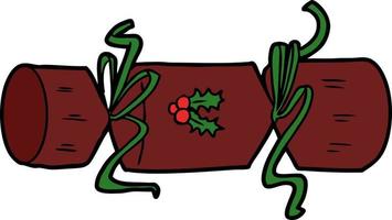 Cartoon christmas cracker vector