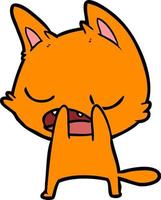 Cartoon cat yawning vector