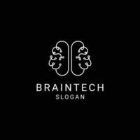 Brain Tech design icon logo template vector