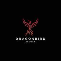 plantilla de icono de diseño de logotipo de pájaro dragón vector