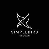 Simple Line Bird art design icon vector