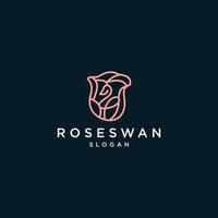 Rose Swan logo design icon template vector
