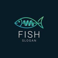 Fish logo design icon template vector