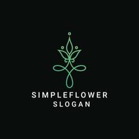 plantilla de icono de diseño de logotipo de flor simple vector