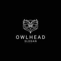 Owl head logo design icon template vector