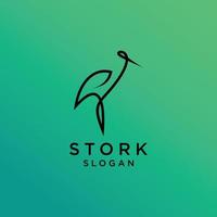 Stork logo design icon template vector
