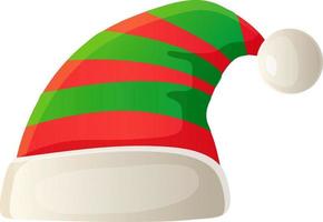 Christmas santa costume hat in cartoon style. vector