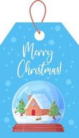 Christmas gift tag with decorative elements. vector