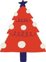 red christmas tree isolate vector design