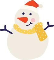 smiling snowman with red hat vector
