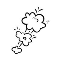 Comic speed effect clouds. Set of explosion bubbles and smoke. Vector illustration