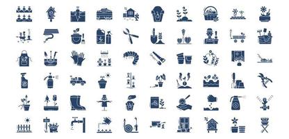 Collection of icons related to Gardening and farming, including icons like Bird house, Carrot, composting and more. vector illustrations, Pixel Perfect set