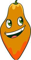 Smiling papaya, illustration, vector on white background