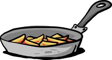 Dish in a pan, illustration, vector on white background