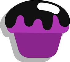 Halloween cupcake, illustration, vector on a white background.