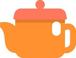Teapot with red lid, illustration, vector on a white background.