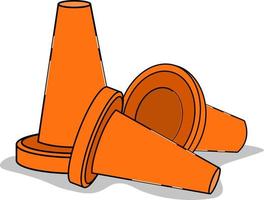 Traffic cone ,illustration, vector on white background.