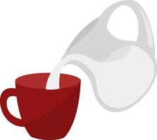 Tea with milk, illustration, vector on white background