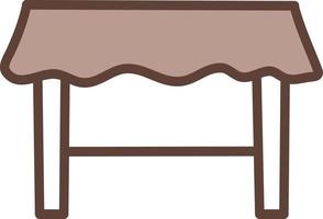 Brown table, illustration, vector on a white background.