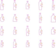 botellas de color rosa, ilustración, vector, sobre un fondo blanco. vector