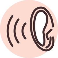 Bad hearing disability, illustration, vector on a white background.