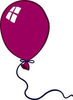 Purple balloon, illustration, vector on white background.