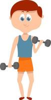 Man lifting weights , illustration, vector on white background