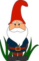 Garden gnome, illustration, vector on white background.