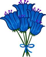 Blue floweers bouquet, illustration, vector on white background