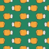 Orange juice,seamless pattern on green background. vector