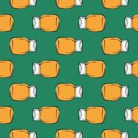 Orange juice,seamless pattern on green background. vector