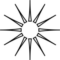 Sun with sun rays, illustration, vector on white background.