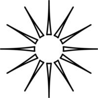 Sun with sun rays, illustration, vector on white background.