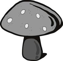 Grey mushroom,illustration,vector on white background vector