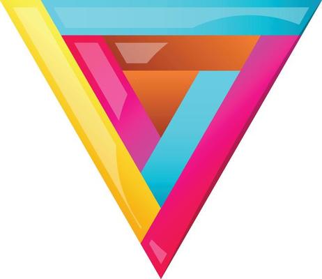 Abstract triangle logo in trendy and minimal style