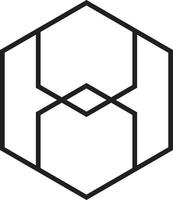 Abstract hexagon logo illustration in trendy and minimal style vector