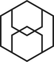 Abstract hexagon logo illustration in trendy and minimal style vector