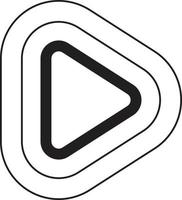 Abstract play button logo illustration in trendy and minimal style vector