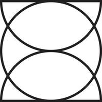 ilustración de logotipo de círculo superpuesto abstracto en estilo moderno y minimalista vector