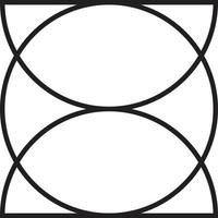 Abstract overlapping circle logo illustration in trendy and minimal style vector