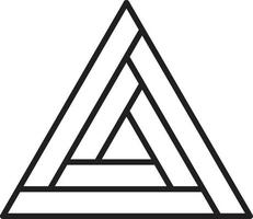 Abstract pyramid triangle logo illustration in trendy and minimal style vector